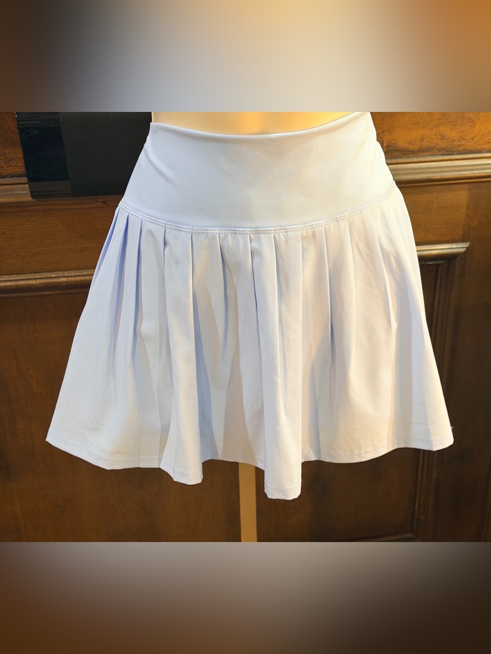 NWT SIZE XL Women’s light blue Pleated Skater Skirt with Wide Waistband - Picture 2 of 13
